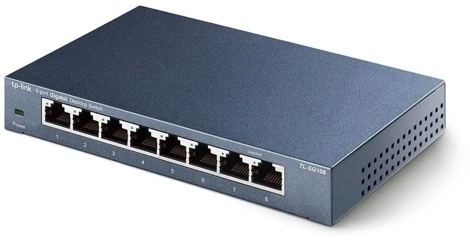 Šakotuvas TP-LINK 8 prievadų metalinis gigabito komutatorius, 5 10/100/1000M RJ45, palaikantis GMP Snooping, IEEE 802.1p QoS, „Plug and Play“ metaliniame korpuse