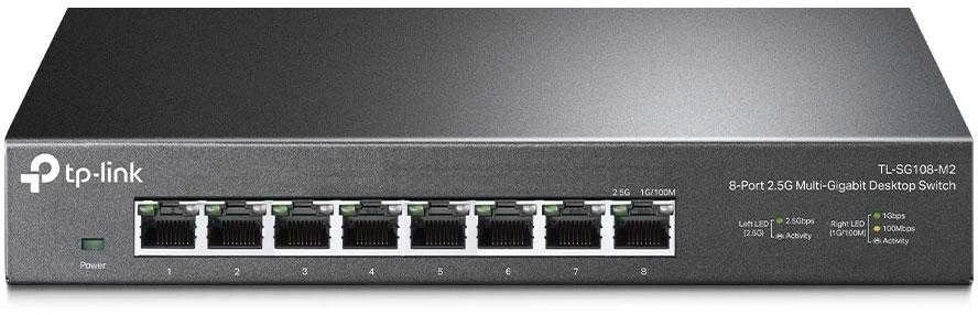 Šakotuvas TP-LINK | 8 prievadų 2.5G darbalaukio jungiklis | TL-SG108-M2 | Nevaldomas | Darbalaukis | Maitinimo tipas Išorinis