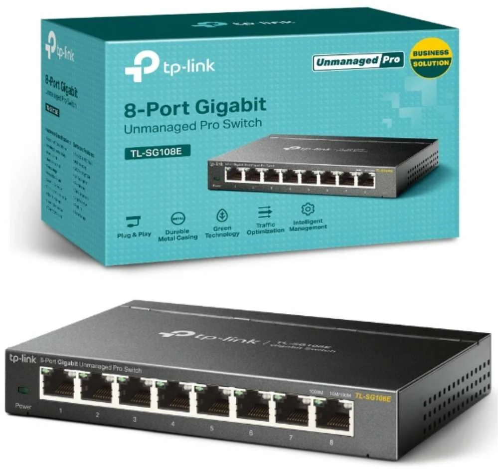 Šakotuvas SWITCH TL-SG108E 8 PRIEVADŲ TP-LINK
