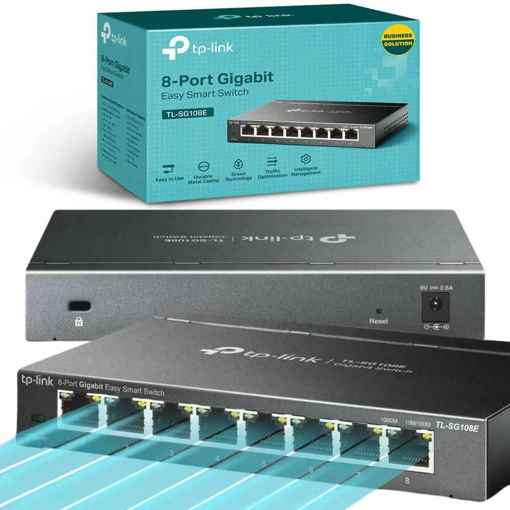 Šakotuvas SWITCH TL-SG108E 8 PRIEVADŲ TP-LINK