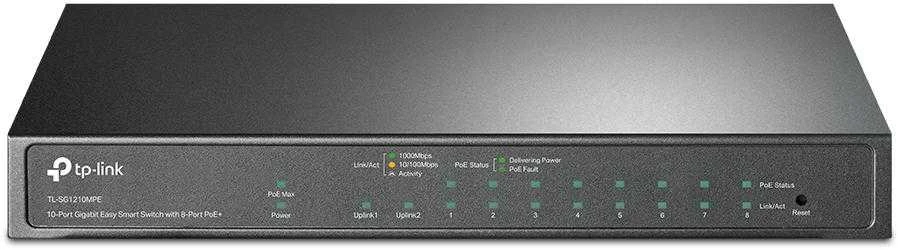 Šakotuvas TP-LINK | 10 prievadų Gigabit Easy Smart Switch su 8 prievadų PoE+ | TL-SG1210MPE | Tvarkomas žiniatinklis | Darbalaukis | Maitinimo tipas Išorinis | 60 mėn.
