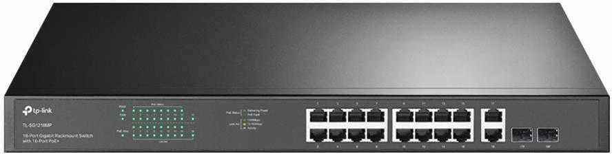 Šakotuvas TP-Link 18 prievadų gigabitinis POE komutatorius – su 16 prievadų POE+