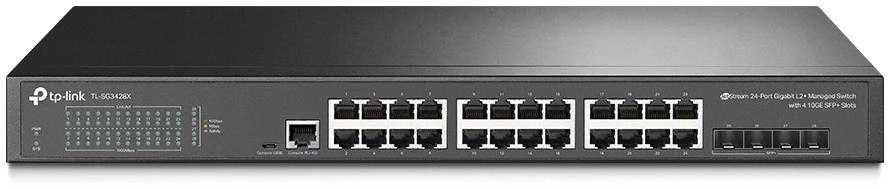 Šakotuvas TP-Link 24-PORT GIGABIT MANAGED SWITCH - WITH 4 10GE SFP+ SLOTS