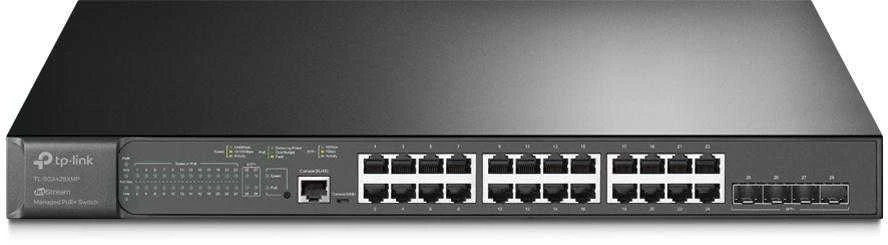 Šakotuvas TP-Link 24 prievadų gigabitinis POE+ L2+ komutatorius – 4x 10GE SFP+
