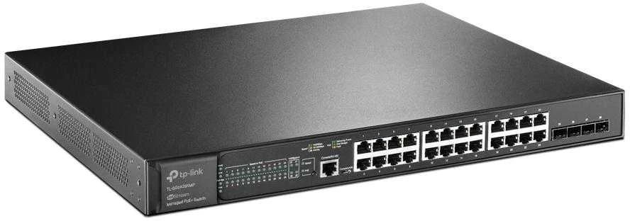 Šakotuvas TP-Link 24 prievadų gigabitinis POE+ L2+ komutatorius – 4x 10GE SFP+