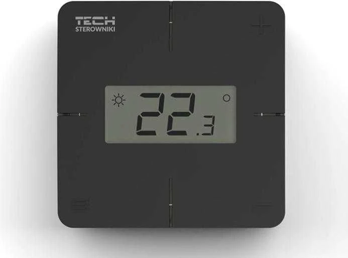 Tech Sterowniki Belaidis mechaninis kambario valdiklis, juodi R-8X Tech Controllers