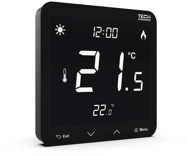 Laidinis dviejų padėčių įmontuojamas kambario termostatas, juodas, ST-297z v3 Tech controllers