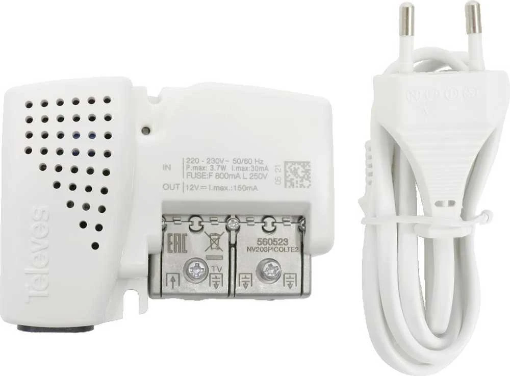 Televes PicoKom namų stiprintuvas, 3 išėjimai (2+TV): VHF/UHF-LTE700 Parengta nuorod.560523
