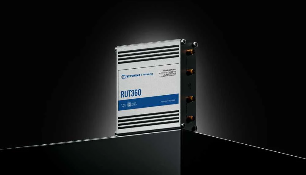 Teltonika | Pramoninis korinio ryšio maršrutizatorius | RUT360 LTE CAT6 | 1 x LAN jungtis, 10/100 Mbps, atitinka IEEE 802.3, IEEE 802.3u standartus, palaiko automatinį MDI/MDIX perjungimą, Mbit/s | Ethernet LAN (RJ-45) jungtys, 2 x RJ45 jungtys, 10/100 Mbps | Mesh palaikymas: Ne | MU-MiMO: Taip | 3G/4G duomenų bendrinimas | Antenos tipas: 2 x SMA, skirta LTE, 2 x RP-SMA, skirta WiFi