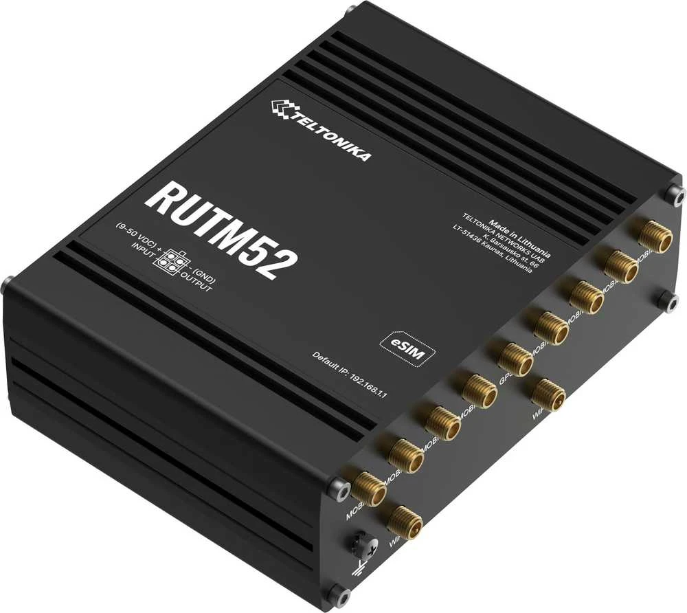 Teltonika Dual 5G Maršrutizatorius | RUTM52 | 802.11ac | 10/100/1000 Mbit/s | Ethernet LAN (RJ-45) jungtys 5 | Mesh Support No | MU-MiMO Yes | 3G/4G