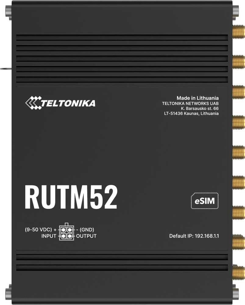 Teltonika Dual 5G Maršrutizatorius | RUTM52 | 802.11ac | 10/100/1000 Mbit/s | Ethernet LAN (RJ-45) jungtys 5 | Mesh Support No | MU-MiMO Yes | 3G/4G