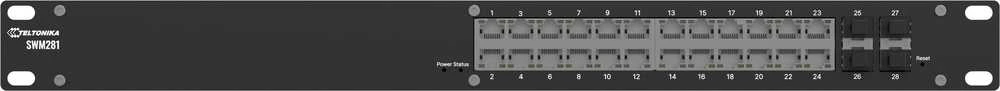 Maršrutizatorius Teltonika SWM281 valdomas L2+ Gigabit Ethernet (10/100/1000) komutatorius, juodas