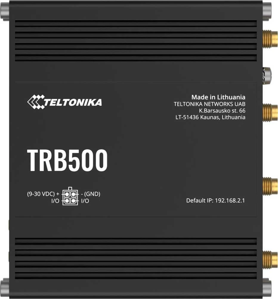 Maršrutizatorius Teltonika | Pramoninis 5G šliuzas | TRB500 | Nėra „Wi-Fi“ | 10/100/1000 Mbps Mbit/s | Ethernet LAN (RJ-45) jungtys 1 | Tinklo palaikymas: Ne | MU-MiMO: Taip | Antenos tipas: SMA, skirtas mobiliesiems įrenginiams