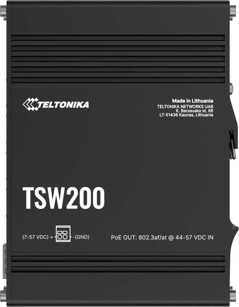 8 prievadų, 8 PoE prievadų komutatorius TELTONIKA TSW200