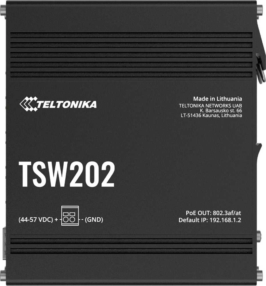 Šakotuvas Teltonika | Komutatorius, 8 jungtys | TSW202 | Valdomas L2 | Tvirtinamas prie sienos | SFP jungčių kiekis: 2