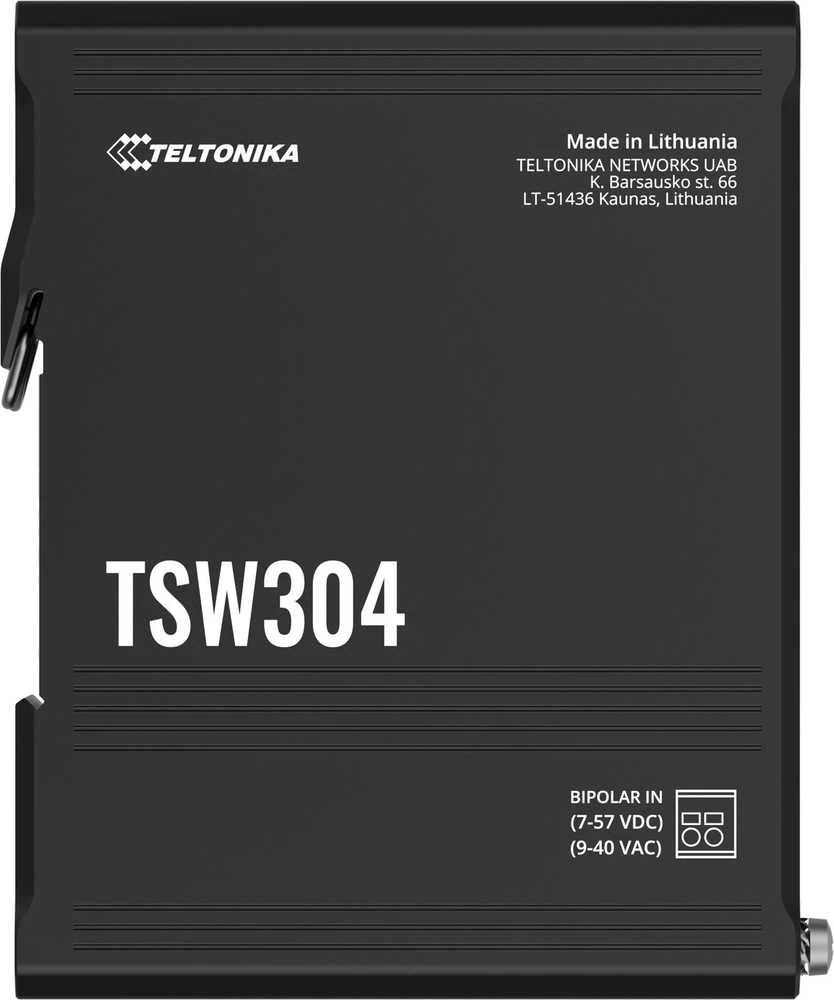 Maršrutizatorius Teltonika | DIN bėgelio jungiklis | TSW304 | Nevaldomas | Tvirtinamas prie sienos