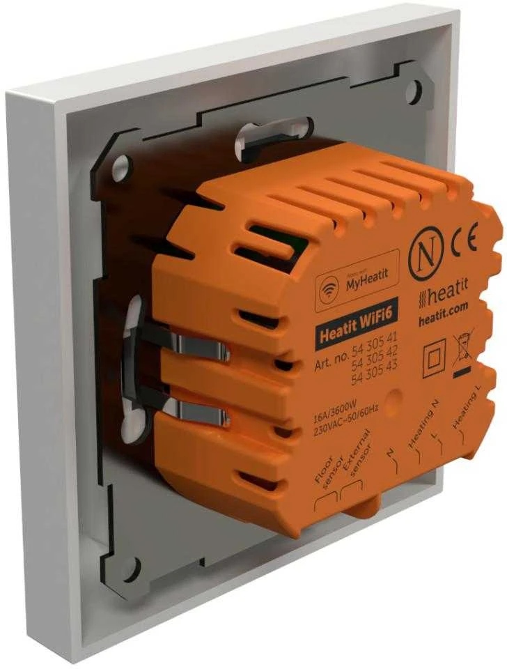 HE1 Heatit WiFi6 WiFi elektroninis termostatas skirtas elektriniam šildymui baltas