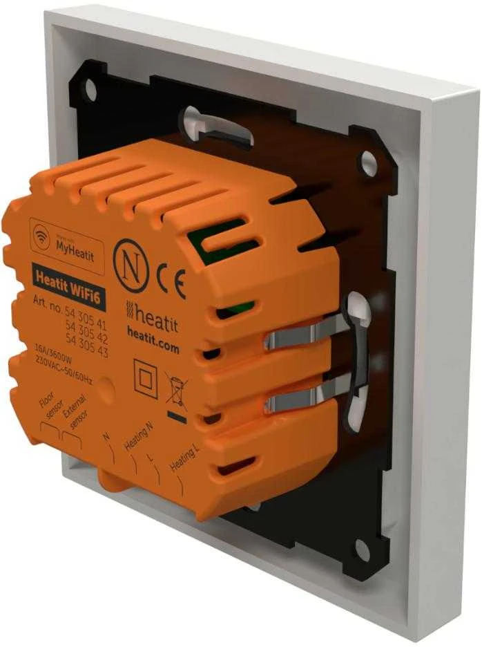 HE1 Heatit WiFi6 WiFi elektroninis termostatas skirtas elektriniam šildymui baltas