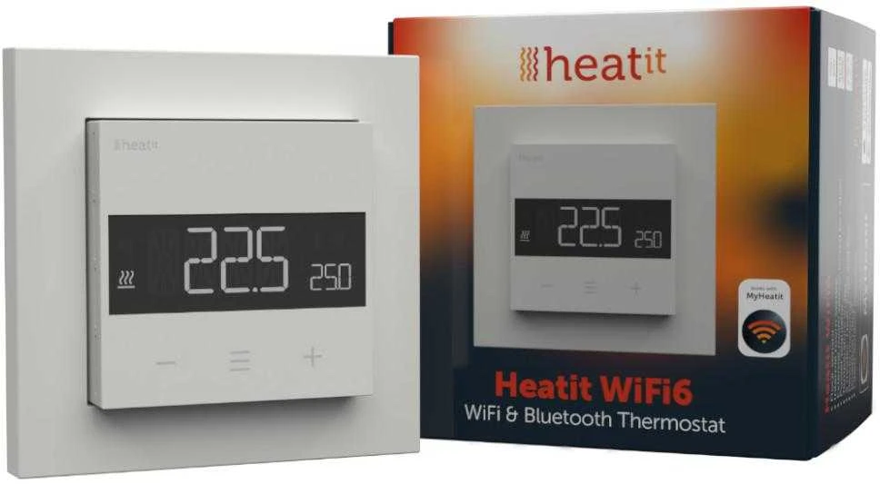 HE1 Heatit WiFi6 WiFi elektroninis termostatas skirtas elektriniam šildymui baltas