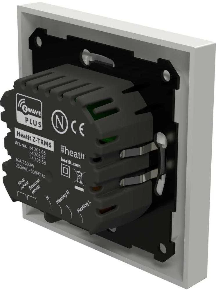 Heatit Z-TRM6 baltas RAL 9003 Z-Wave termostatas 3600W 16A 868,4 MHz
