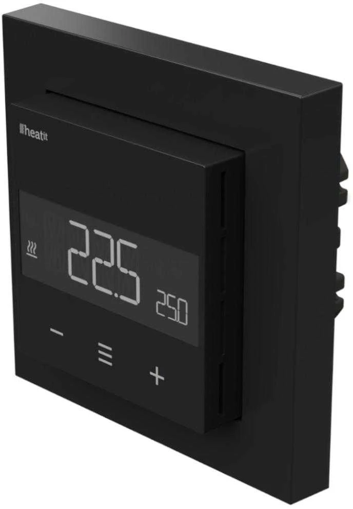 Termostatas Heatit Z-TRM6 juodas matinis Z-Wave termostatas 3600W 16A 868,4 Mhz