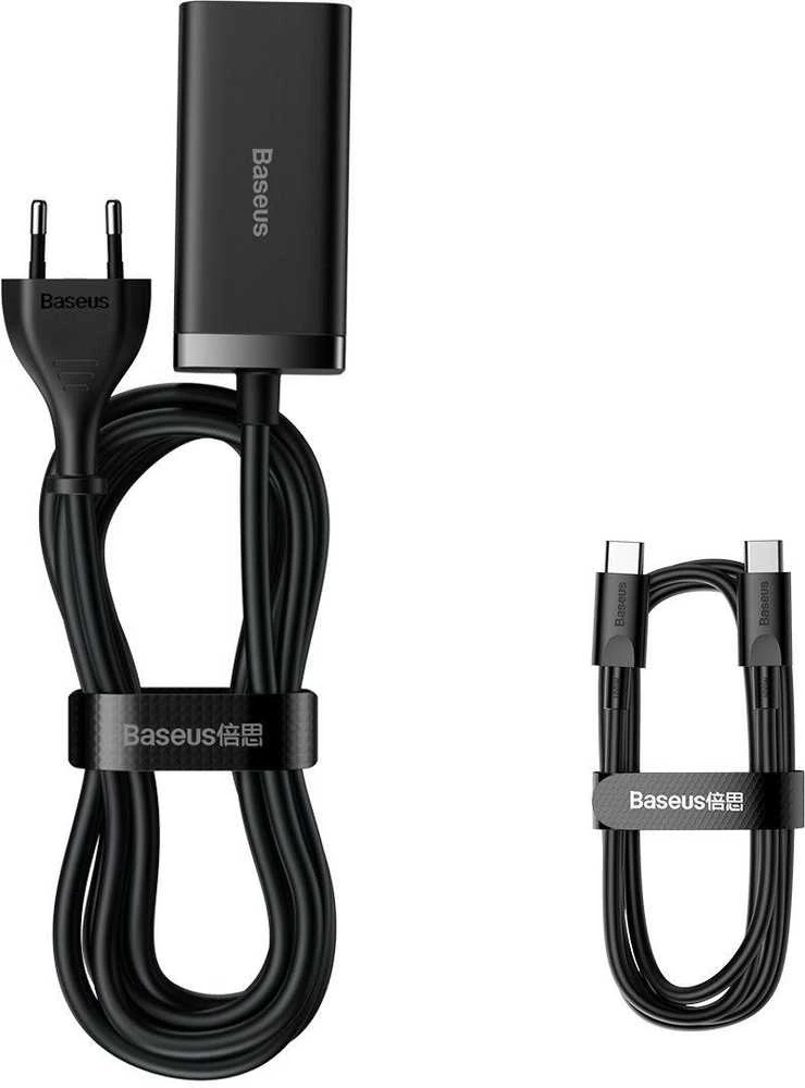 Baseus GaN3 Pro greitas universalus įkroviklis GaN 2 x C tipo USB / 2x USB 100W PD3.0, QC4.0+, AFC, juodas (CCGP000101)