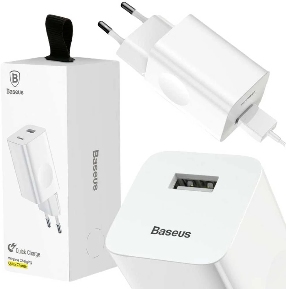 Charger Baseus CCALL-BX02 (USB 3.0, baltos spalvos)