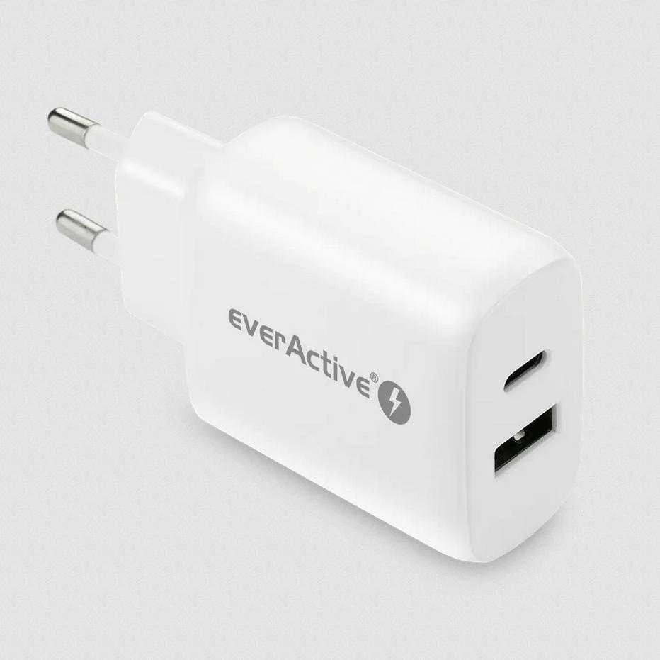 everActive 5-12V USB QC 3.0 ir USB-C PD PPS 25W įkroviklis SC-370Q