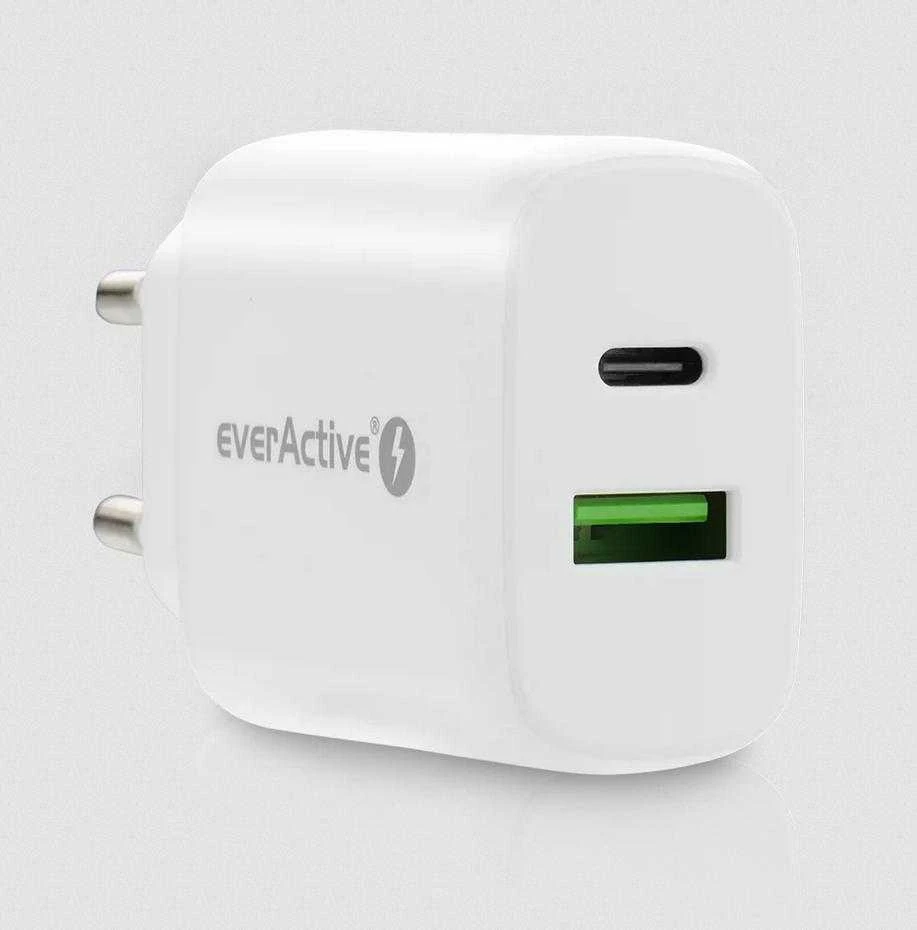everActive 5-12V USB QC 3.0 ir USB-C PD PPS 25W įkroviklis SC-370Q
