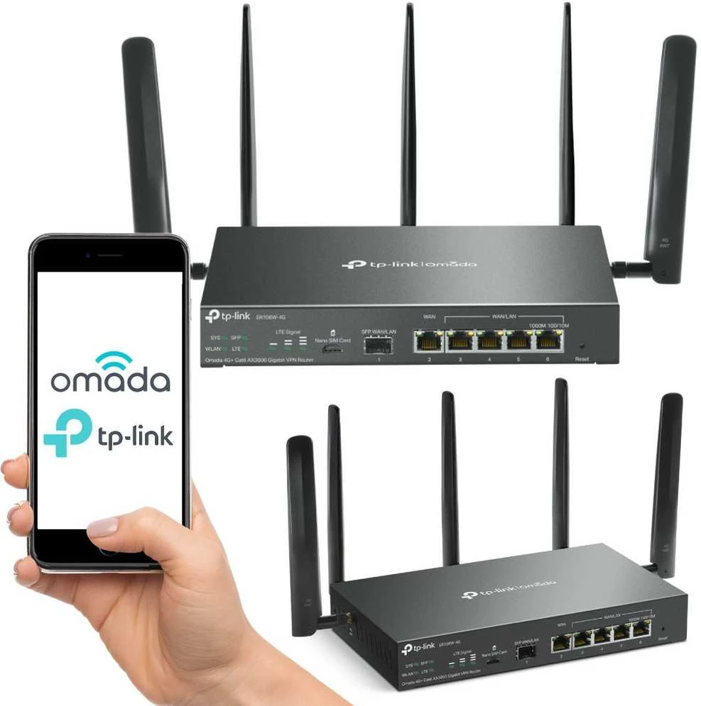 TP-LINK | Omada 4G+ Cat6 AX3000 Gigabit VPN Maršrutizatorius | ER706W-4G | 802.1q | 10/100/1000 Mbit/s | Mesh Support Yes | MU-MiMO Yes | Antenna type Detachable | 60 mėn.