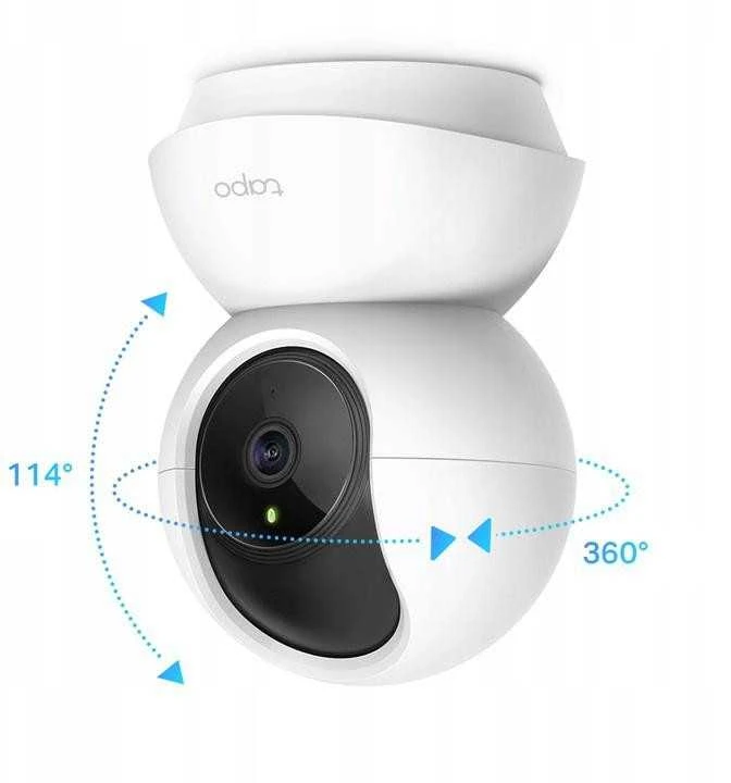 TP-LINK Pan/Tilt namų apsaugos WiFi kamera su dienos/nakties vaizdu, 1080p FHD, Micro SD kortelių talpa iki 128 GB, H.264 vaizdo įrašas, 360/114 žiūrėjimo kampas.