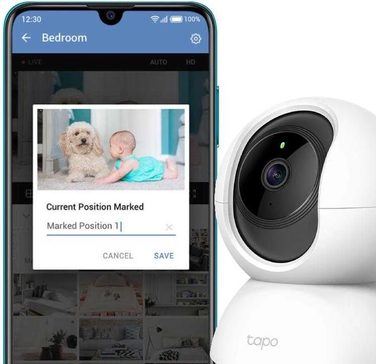 TP-LINK Pan/Tilt namų apsaugos WiFi kamera su dienos/nakties vaizdu, 1080p FHD, Micro SD kortelių talpa iki 128 GB, H.264 vaizdo įrašas, 360/114 žiūrėjimo kampas.