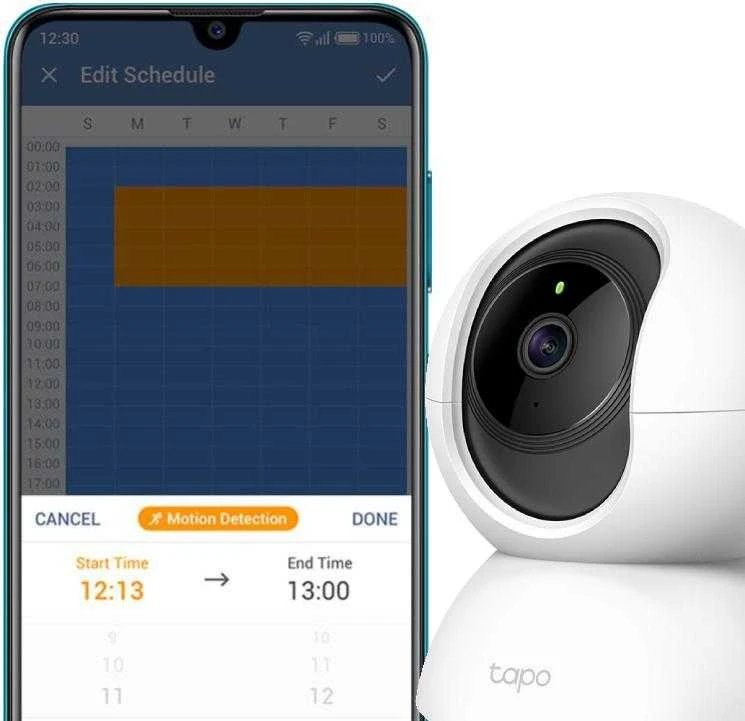 TP-LINK Pan/Tilt namų apsaugos WiFi kamera su dienos/nakties vaizdu, 1080p FHD, Micro SD kortelių talpa iki 128 GB, H.264 vaizdo įrašas, 360/114 žiūrėjimo kampas.