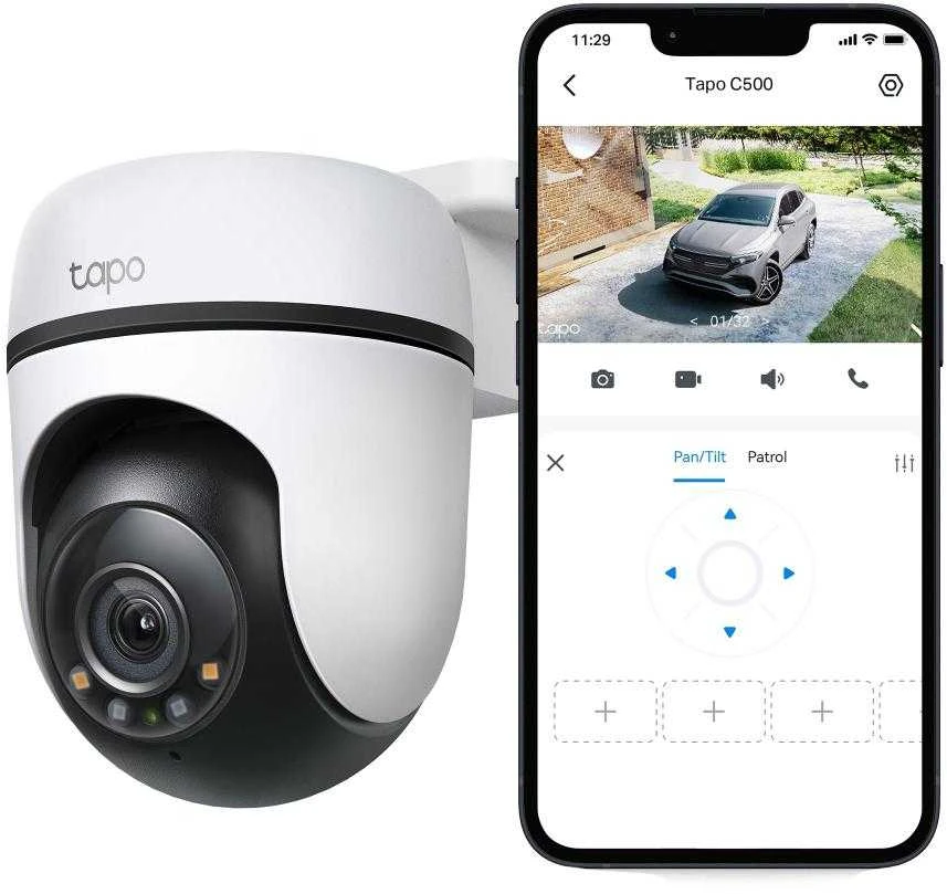 TP-LINK | Pakreipiama/sukama dirbtinio intelekto namų apsaugos „Wi-Fi“ kamera | Tapo C500 | Kupolinė | 2 MP | H.264 | „Micro SD“ kortelė, iki 512 GB
