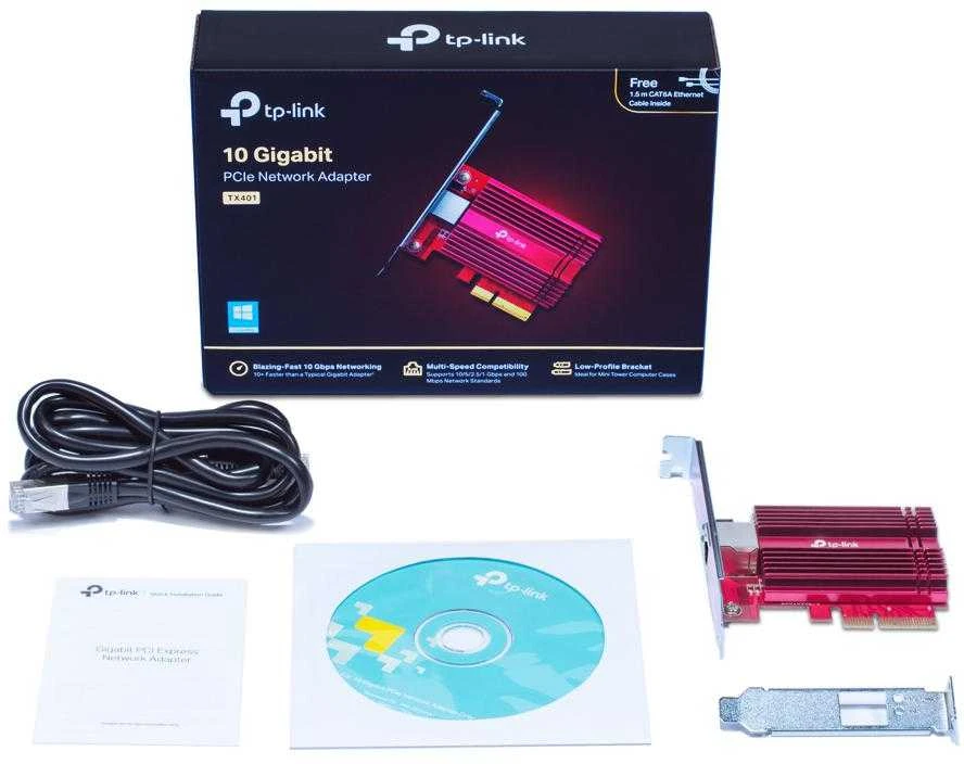 TP-LINK | TX401 | Gigabit PCI Express tinklo adapteris | 10/100/1000 Mbit/s | 1× PCI Express 3.0 x 4, 1× RJ45 Gigabit/Megabit prievadas