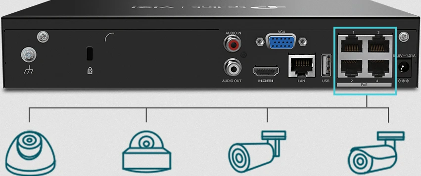 TP-LINK | PoE+ tinklo vaizdo įrašymo įrenginys | VIGI NVR1008H-8MP | 1 | 8 kanalas