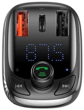 Automobilinis Bluetooth MP3 grotuvas Baseus T Shaped S-13 Juodas OS