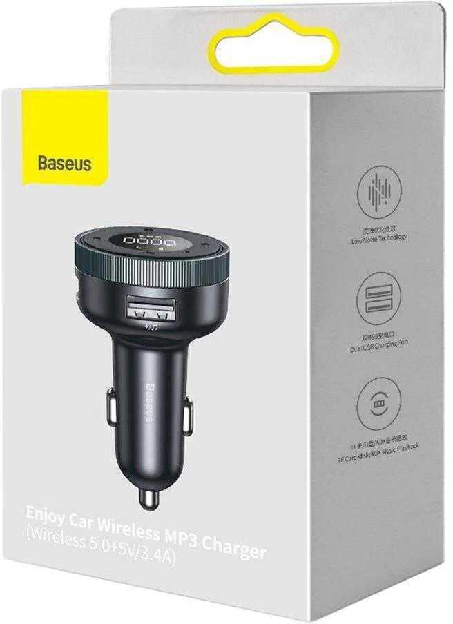 Baseus FM moduliatorius Bluetooth USB Micro SD - Juodas