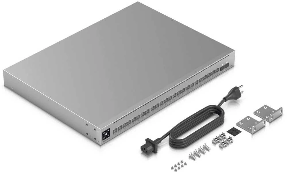 Šakotuvas UBIQUITI USW-Pro-Max-24-PoE komutatorius Etherlighting 8x RJ45 2.5Gbps 16x RJ45 1000Mbps 2x SFP+ L3 400W PoE