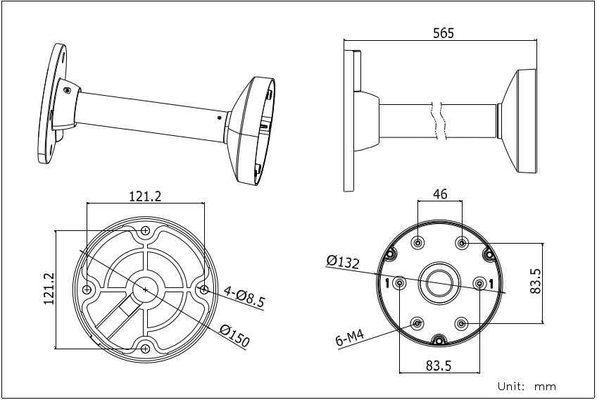 Strypinis laikiklis Hikvision DS-1271ZJ-130- TRL