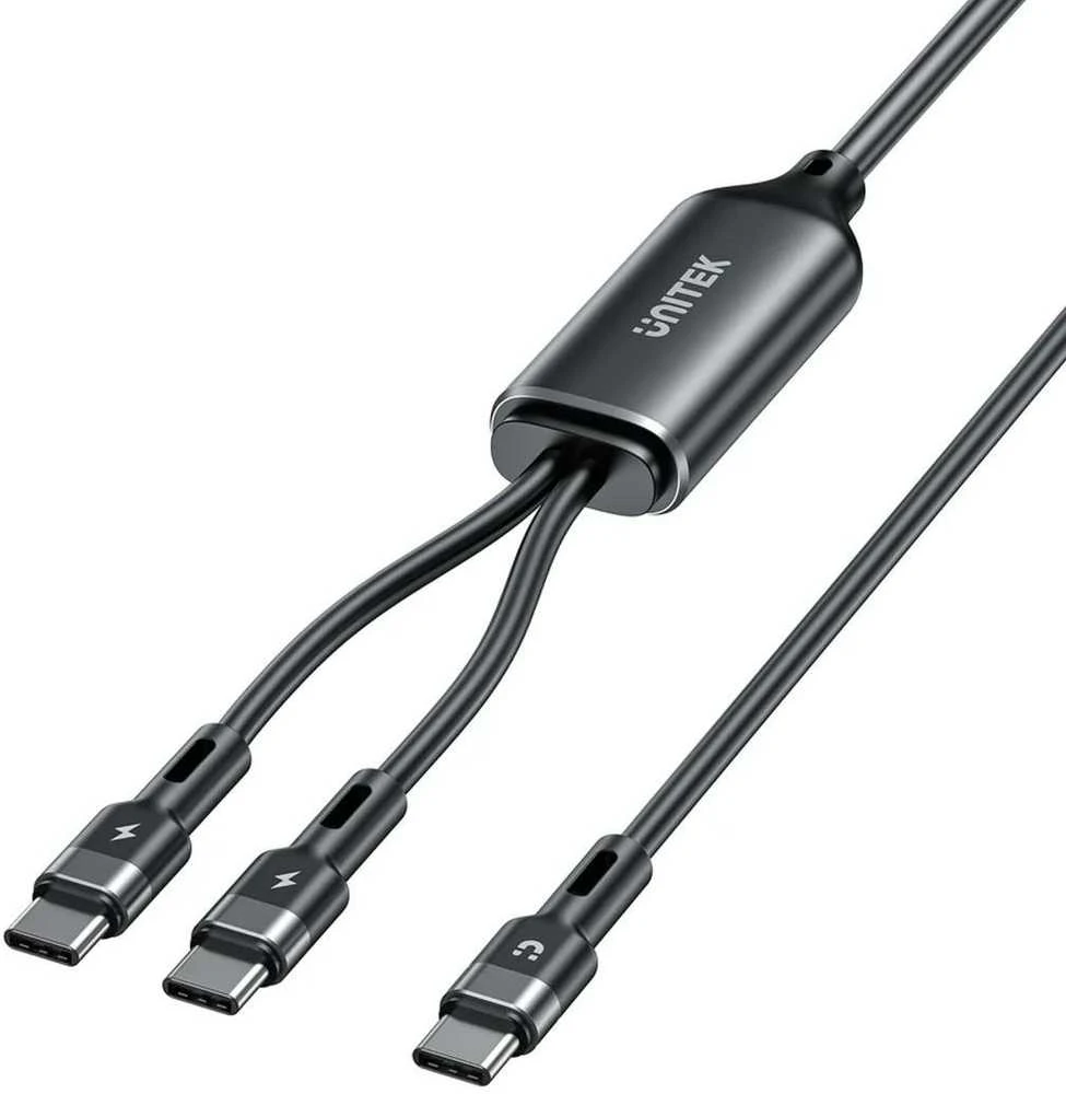 UNITEK USB-C 2-in-1 PD 100W silikoninis laidas 1,8 m