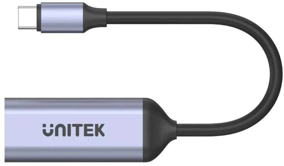 Unitek USB-C į HDMI adapteris pilkame aliuminio korpuse