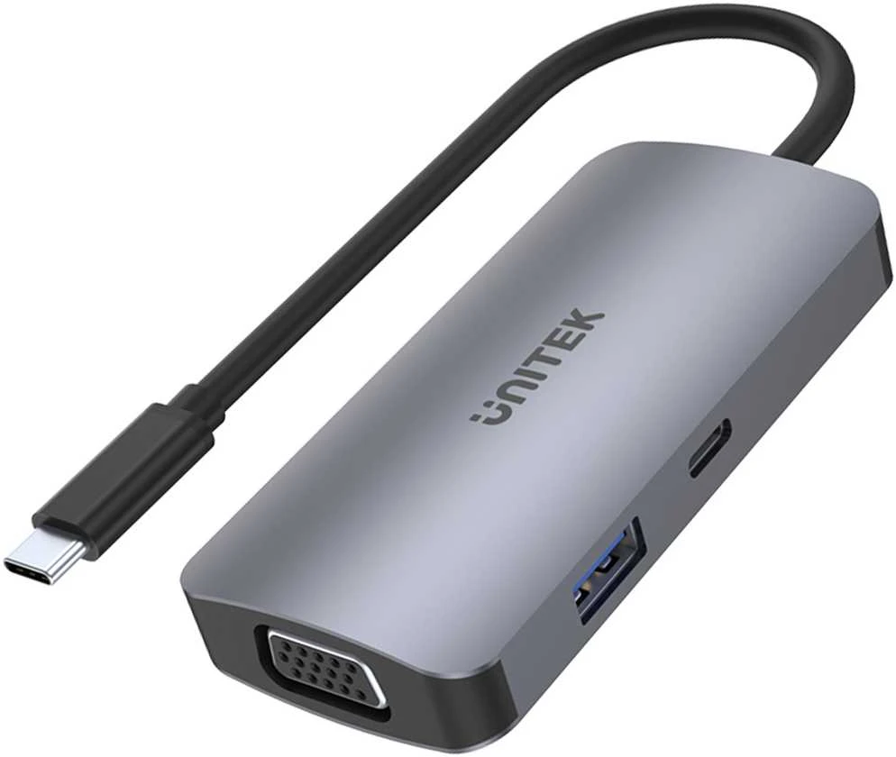 UNITEK Hub USB-C 1xUSB 3.1 Gen1 VGA 2xHdmi PD MST D1051A