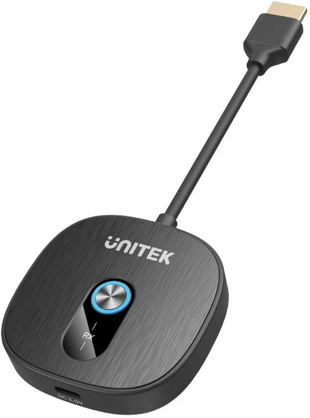Unitek papildomas belaidis HDMI imtuvas V1711A siųstuvui, juodas