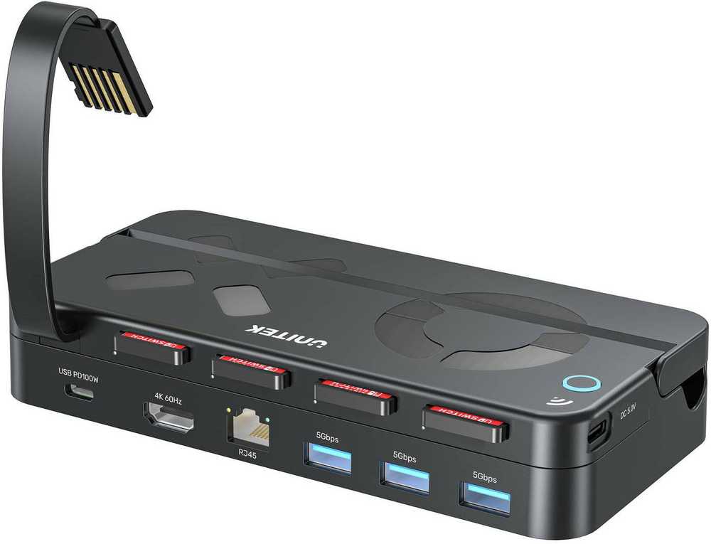 Unitek Doko stotelė do Nintendo Switch, PD 100W, HDMI 4K, RJ-45, czytnik kart (G1002G01)