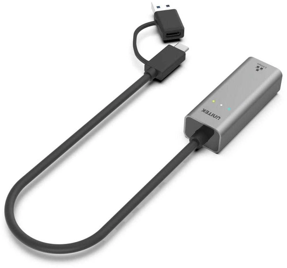 „Unitek“ adapteris USB-A/C 3.1 Gen1 RJ45; 2,5 Gbps; U1313C