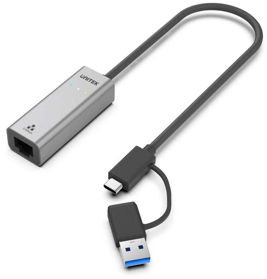„Unitek“ adapteris USB-A/C 3.1 Gen1 RJ45; 2,5 Gbps; U1313C