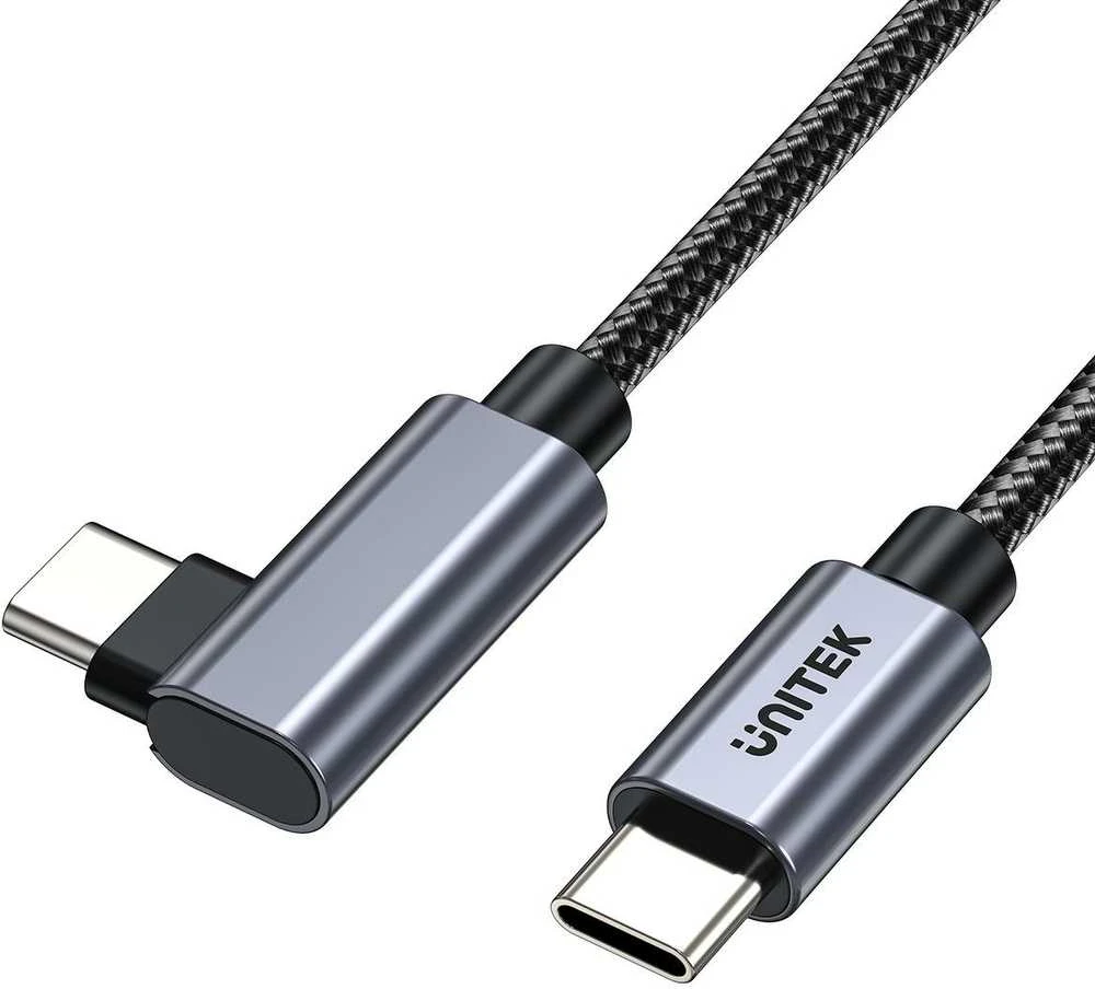 Unitek Kabelis USB-C kampinis 90° PD100W 1m