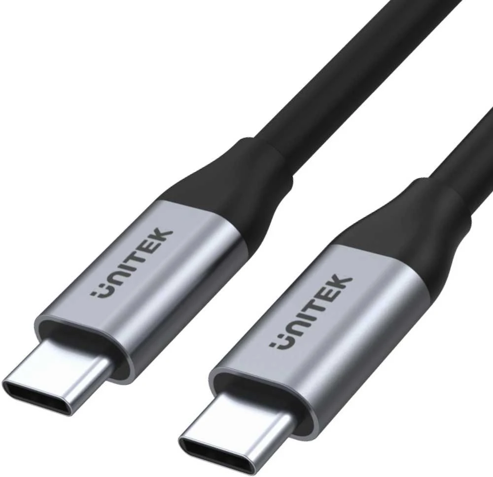 USB Unitek USB-C – USB-C laidas 2 m sidabrinis (C14091ABK)