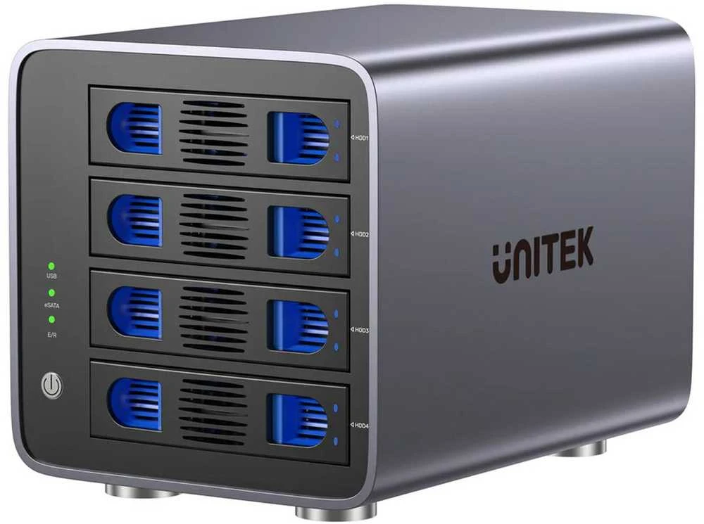 Unitek RAID korpusas 2,5 colio / 3,5 colio SATA diskui, 8 režimai, 80 TB, USB-C